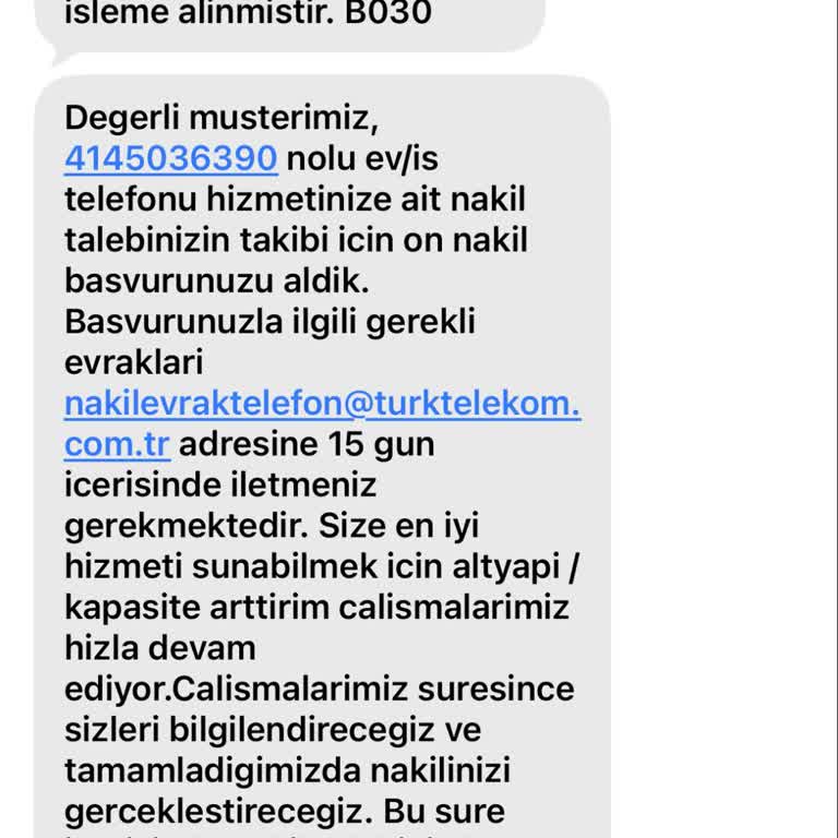 Dondurulan Hat Üzerine Kesilen Fatura İadesi Talebi