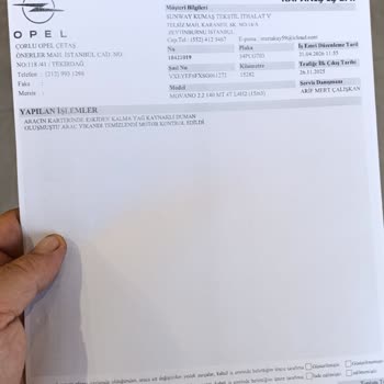 Opel Yetkili Servis Hatası Sonrası Motor Arızası Ve Sorumluluk Reddi