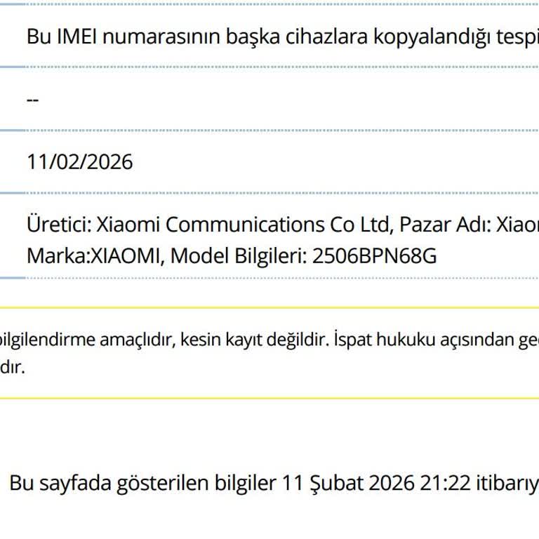 Turkcell Pasaj Xiaomi Redmi 15t Pro Telefonunda IMEI Klon Ve Şebeke Sorunları