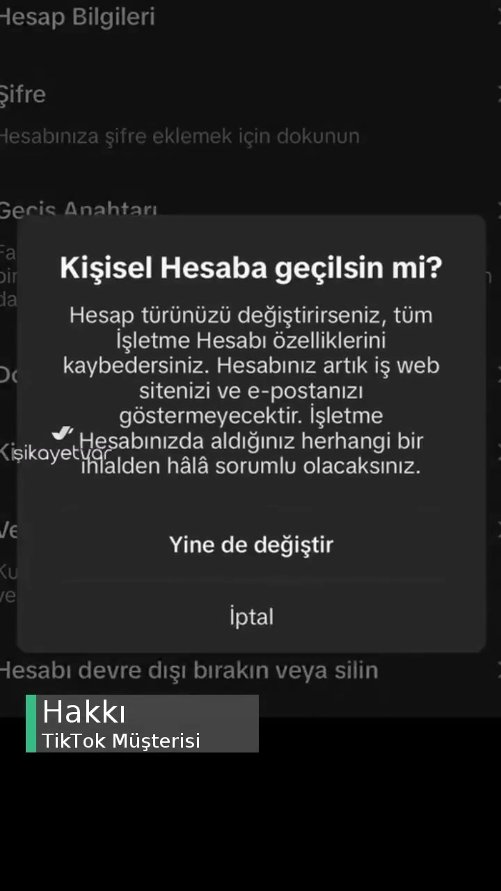 TikTok Ticari Hesabı Normale Çevirme videonun kapak resmi