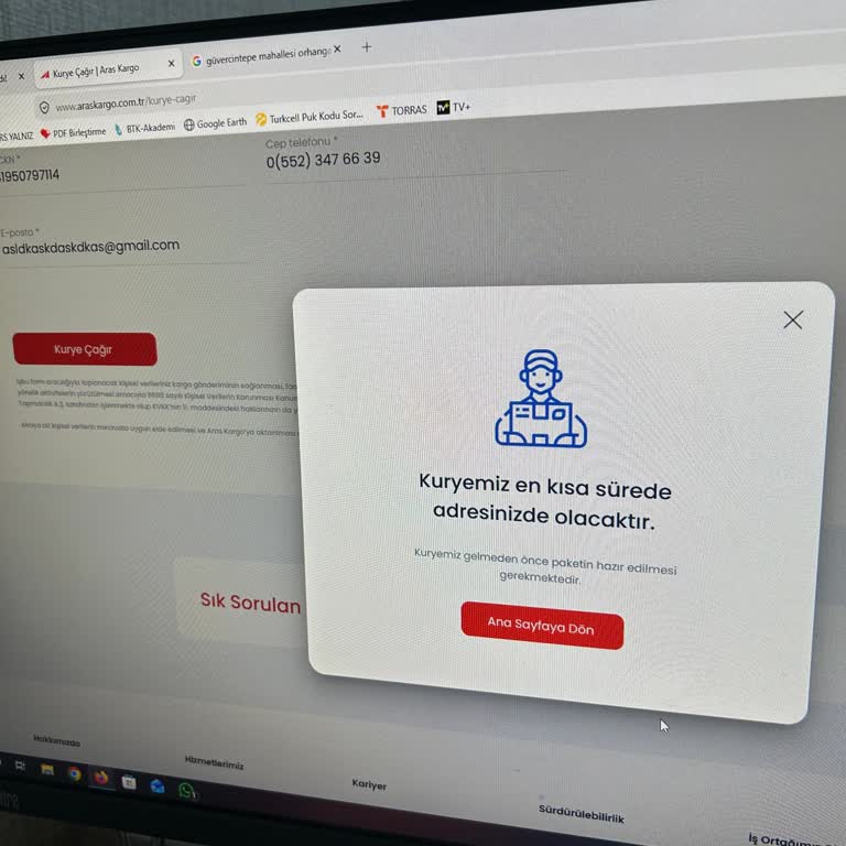 Aras Kargo Plevne Şubesi Adresten Kargo Alımını Reddetmesi Ve Yanıt Vermemesi