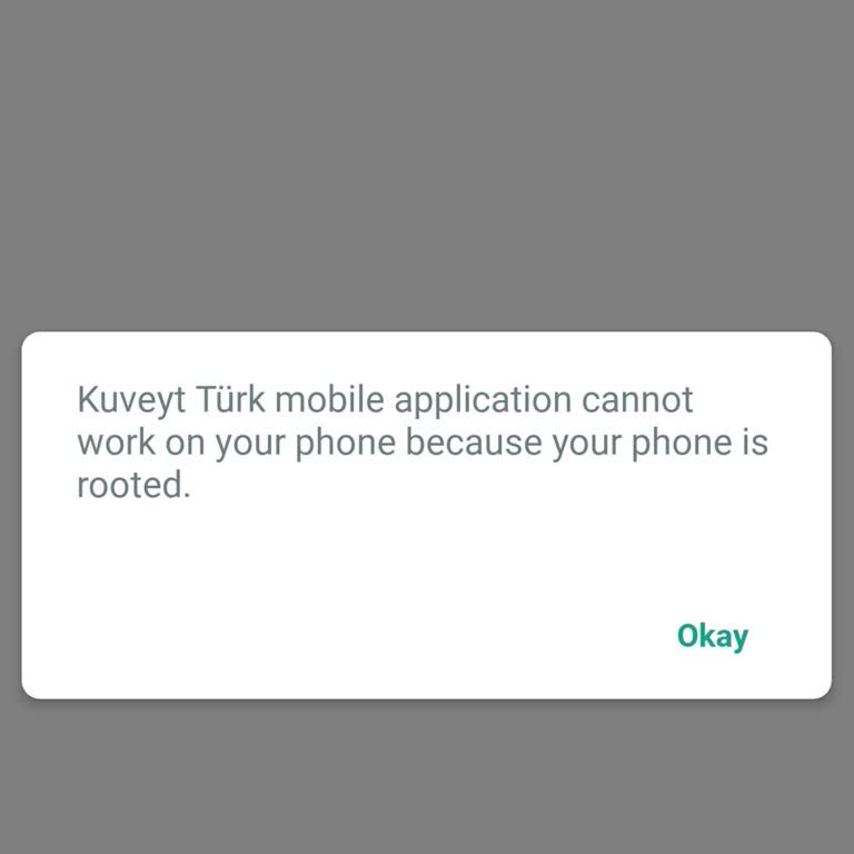 Kuveyt Türk Mobil Uygulaması Rootlu Telefon Uyarısıyla Açılmıyor