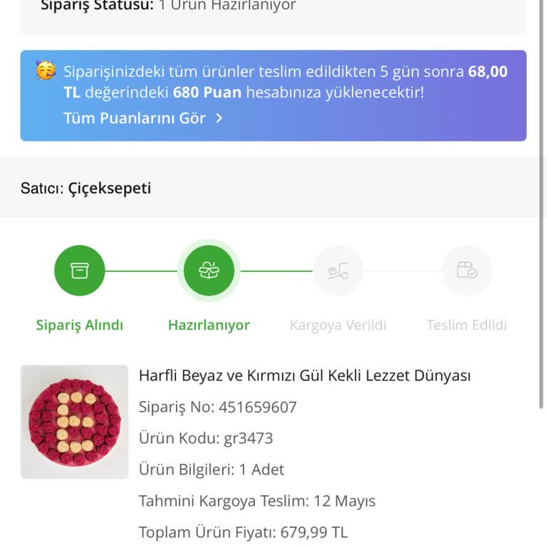 Çiçek Sepeti Kargo Gecikmesi ve İletişimsizlik Nedeniyle Siparişim Aksıyor