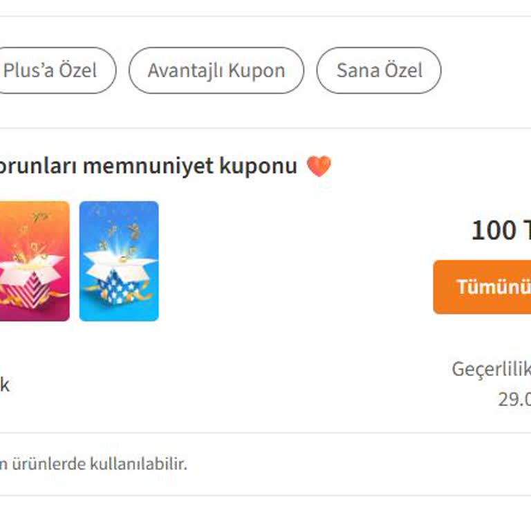 İptal Edilen Sipariş Sonrası 100 TL Kuponuna Erişilemiyor