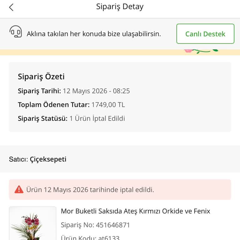 Çiçek Sepeti İade Dekontu Ve İşlem Bilgisi Eksikliği Güvensizliğe Yol Açıyor