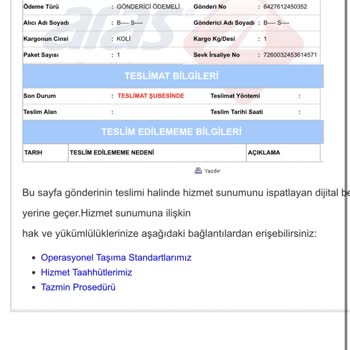 Aras Kargo'nun Bilgilendirme Yapmadan İade Etmesi Ve 70 TL Zarar