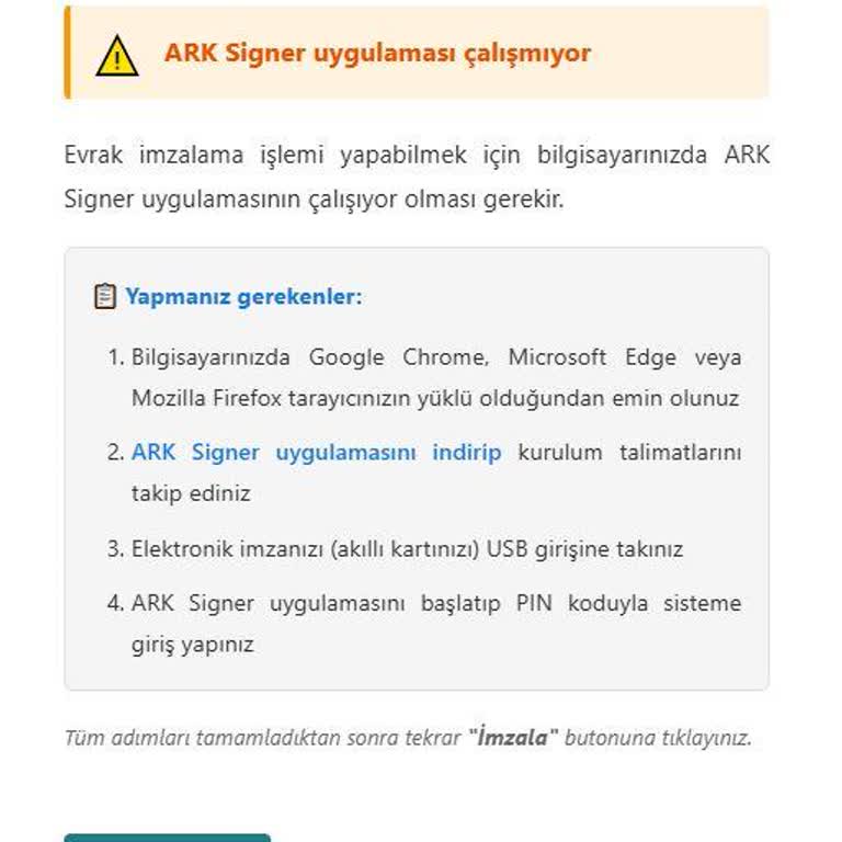 Arksigner E-imza Uygulaması Hatalı Çalışıyor Ve Müşteri Desteği Yanıt Vermiyor