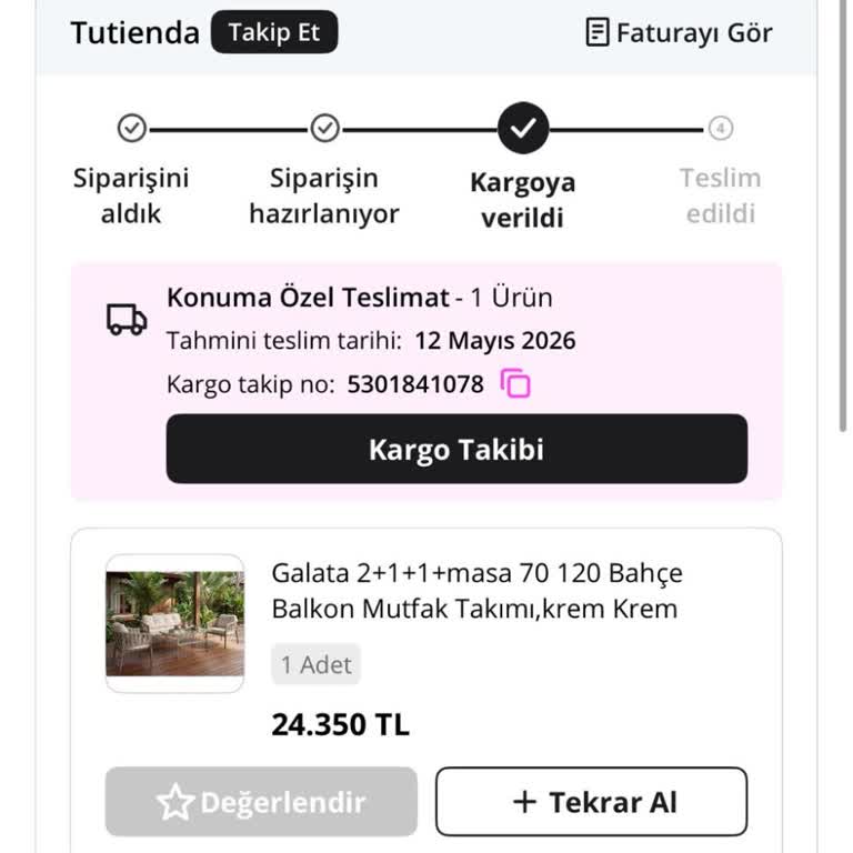 Balkon Seti Siparişinin Teslim Edilmediği Ve Acil Kargo Talebi