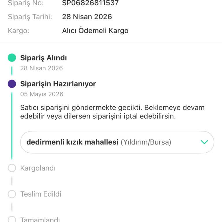 Armani Çanta Siparişimde Kargo Gecikmesi Ve Satıcı İletişimsizliği