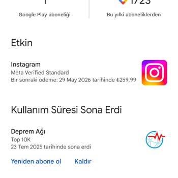 Aboneliği Ödedim, Mavi Tik Çıktı, Yeniden Abonelik İzin Vermiyor