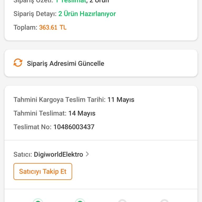 Satıcıdan Yanıt Yok Ve Siparişim Kargoya Verilmedi
