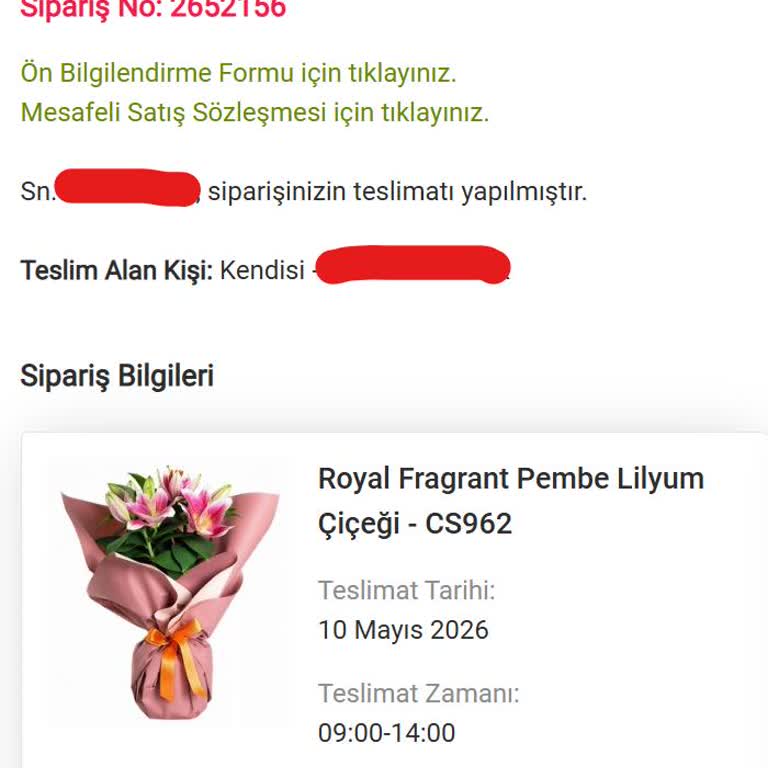 Çiçek Sepeti Teslim Edilmemiş Anneler Günü Çiçek Siparişi Ve Cevapsız Müşteri Hizmetleri