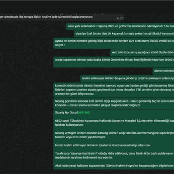 Siparişe Özel Üretim İadesiz Ve Yanıltıcı Ürün Kalitesi