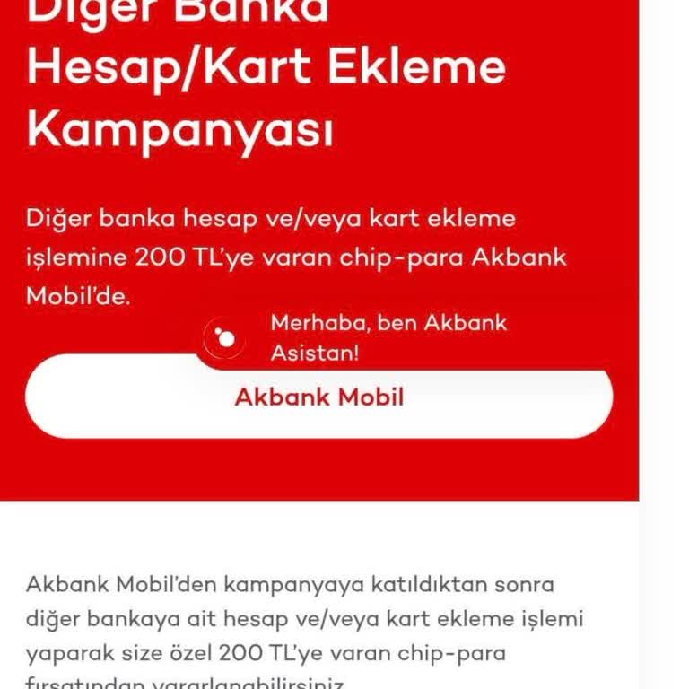 Akbank Chip-Para Kampanyasında 40 TL Eksik Yükleme