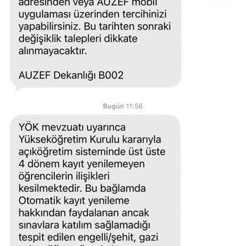 İstanbul Üniversitesi Açıköğretim Fakültesi Kayıt Dondurulacağına Verilen Sözün Aksine Silindi