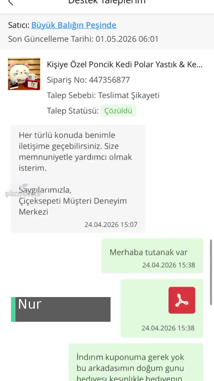 Büyük Balığın Peşinde Tutanak Olmasına Rağmen İade Veya Yerine Ürün Göndermedi! videonun kapak resmi