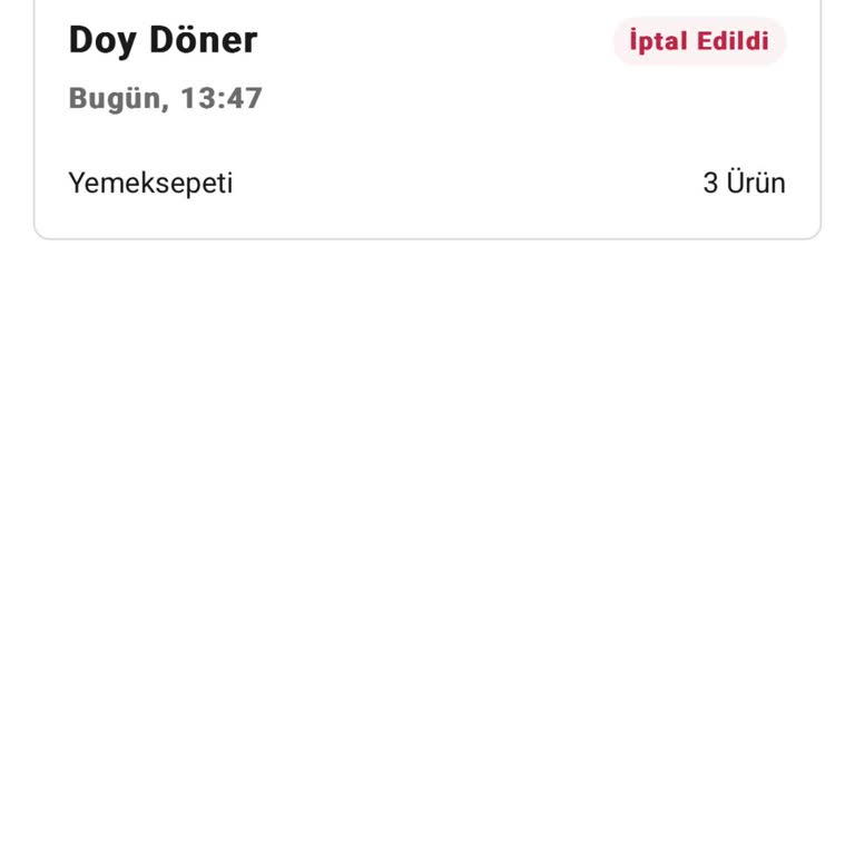 Yemeksepeti'nde İndirimli Sipariş Verip Restoran Tarafından Yüksek Tutar Talep Edilip İptal Edilmesi