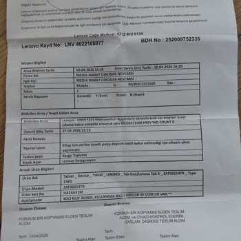 Teknik Servisin Bilgilendirme Yapmaması Ve Tablet Onarımının Uzun Süre Gecikmesi