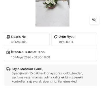 Gecikmeli Teslimat Ve Kırık Orkide Ürünü Nedeniyle Tam İade Talebi