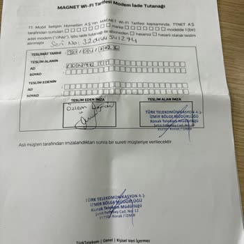 İade Edilen Magnet Modemin Haksız Cihaz Bedeli Faturası
