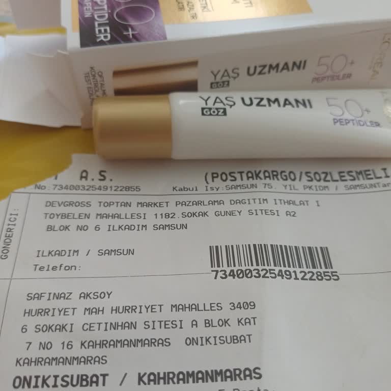 Devgros Toptan Market'ten Yanlış Gönderilen Göz Kremi İçin İade Ve Kargo Talebi