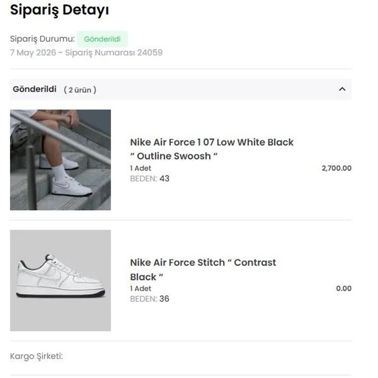Sneaksnet'ten Siparişimin Kargoya Verilmemesi Ve İade Talebi