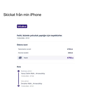 BiTaksi Yanlış Ücretlendirme Ve Cevapsız Destek