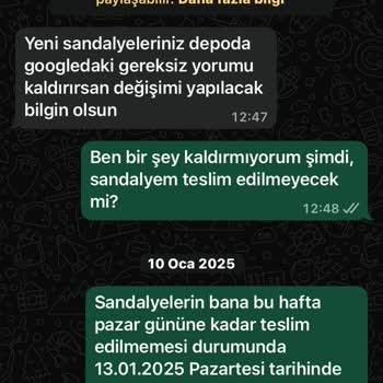 Ankara Mobilya’da Kırık Sandalyeler İçin Değişim Talebinde Yanıt Gelmemesi Ve Yanlış Ürün Gönderimi