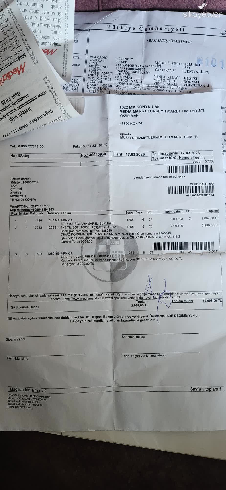 Media Markt Blender Hediyesi Teslim Edilmedi, Mağaza