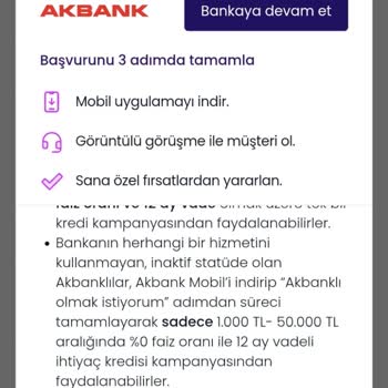 Akbank’ın Yanıltıcı 0% Faizli Kredi Reklamı Mağduriyetime Neden Oluyor