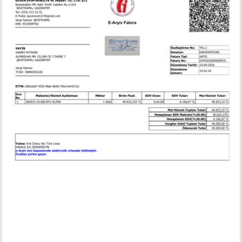 Bosch Servisinden Ücretsiz Kurulum Sözünün İhlali Ve Haksız Ücret Talebi