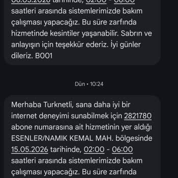 TurkNet Fiber Bağlantısında Sürekli Kesintiler Ve Uzun Süreli Bakım Sonrası Hizmet Yokluğu