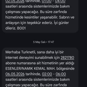 TurkNet Fiber Bağlantısında Sürekli Kesintiler Ve Uzun Süreli Bakım Sonrası Hizmet Yokluğu