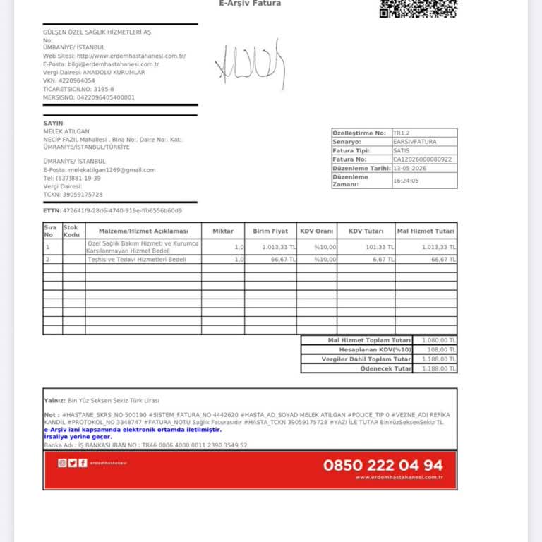 Yanlış Kayıt Nedeniyle Alınan 1188 TL’nin İadesi Ve Sigorta İşleminin Düzeltimi