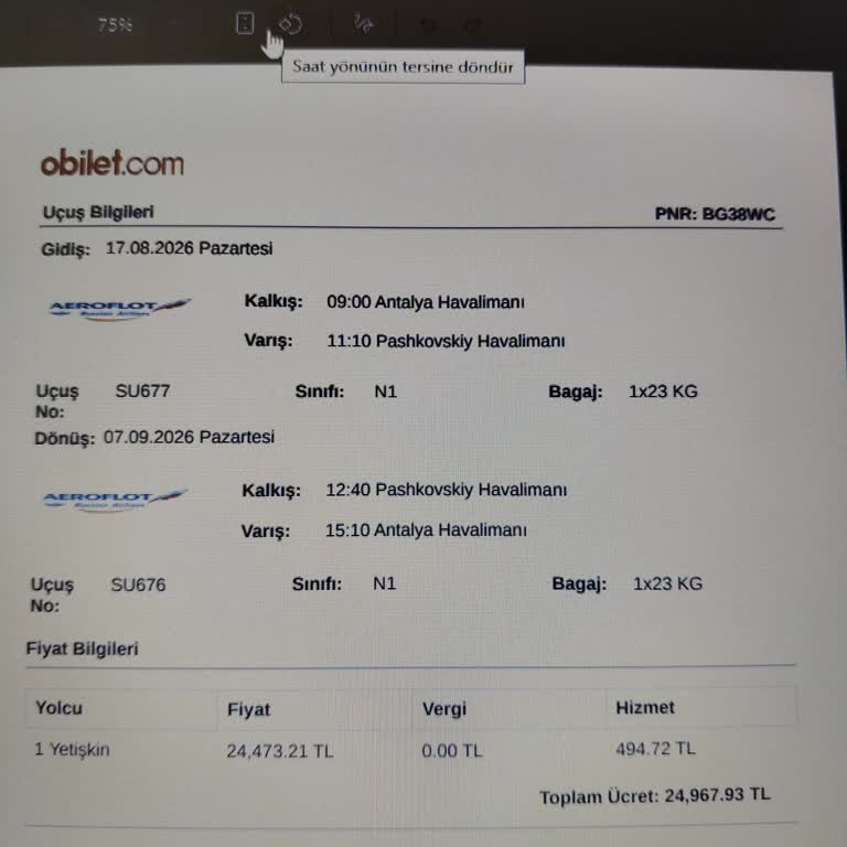 Obilet’in Pasaport Bilgileri Yerine TC Kimliği Kullanması Ve Haksız 8.012 TL Ücret Talebi