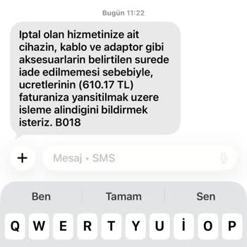 Modemi Zamanında İade Ettim Ama Ücret Yansıtılıyor