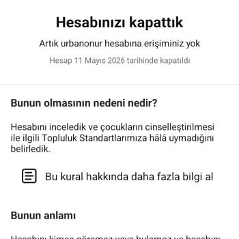 Çocuk Cinselliği İddiası Sebebiyle Instagram Ve Facebook Hesaplarım Haksız Kapandı