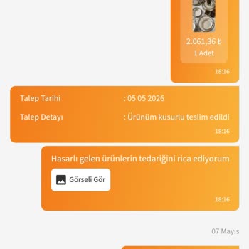 Kırık Çukur Yemek Tabağı İçin Yedek Parça Gönderilmedi