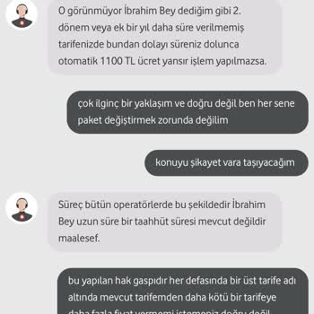 Vodafone, Sadakatimi Göz Ardı Ederek Daha Kötü Ve Pahalı Bir Tarife Teklif Ediyor