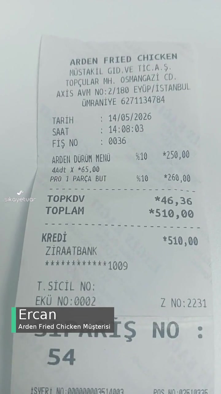 Arden Fried Chicken Lütfen Artık Siparişler Gecikmesin! videonun kapak resmi