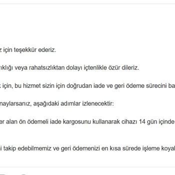 Anker Destekte Çelişkili İade Ve Yetersiz Geri Ödeme Teklifi Müşteriyi Mağdur Etti