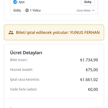 Bilet İptalinde Aşırı Vergi Kesintisi Ve Şeffaf Açıklama Talebi