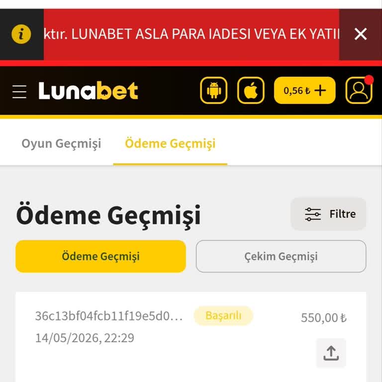 Lunabet'te Yatırım Bonusum Eksik Ve Kullanılamaz