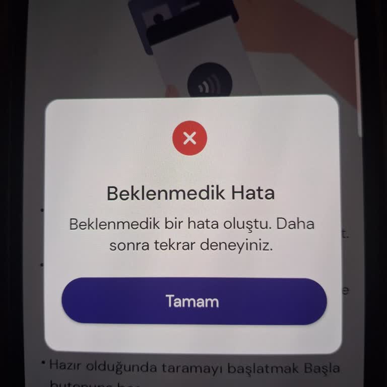 Tami Uygulamasında Kimlik Doğrulama Hatası