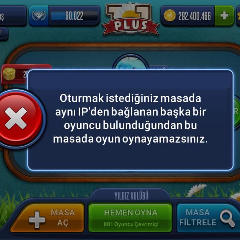 IP Hatası Eşli Masada Oyun Oynatamıyor, Çözüm Bekliyoruz