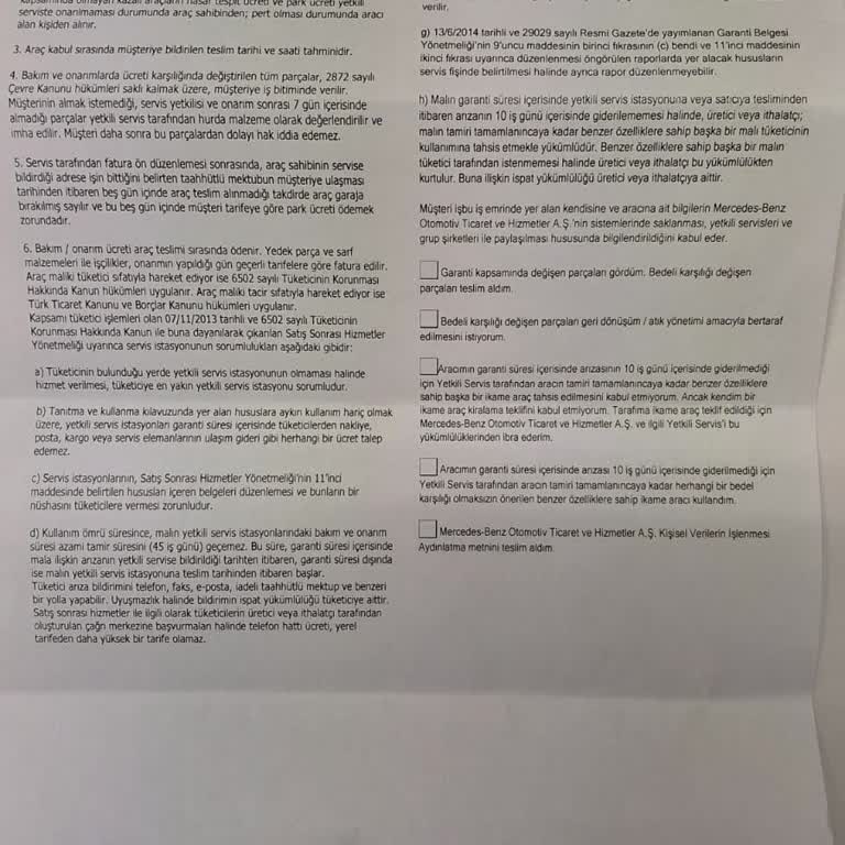 Mercedes C200 AMG servisinde ikame araç talebi ve iletişim sorunu