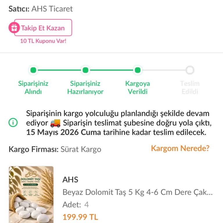 Ahs Marka Beyaz Dolomit Taş Teslimatının Gecikmesi Ve Acil Yardım Talebi