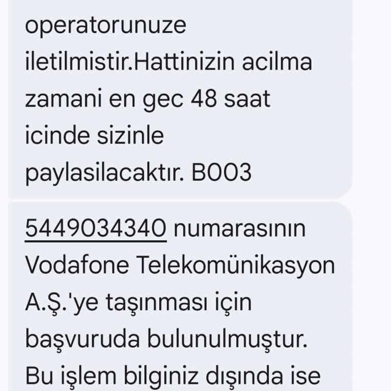 Numaramı Başkasına Taşıma İsteği Hatası Ve Otomatik Yanıt Sorunu