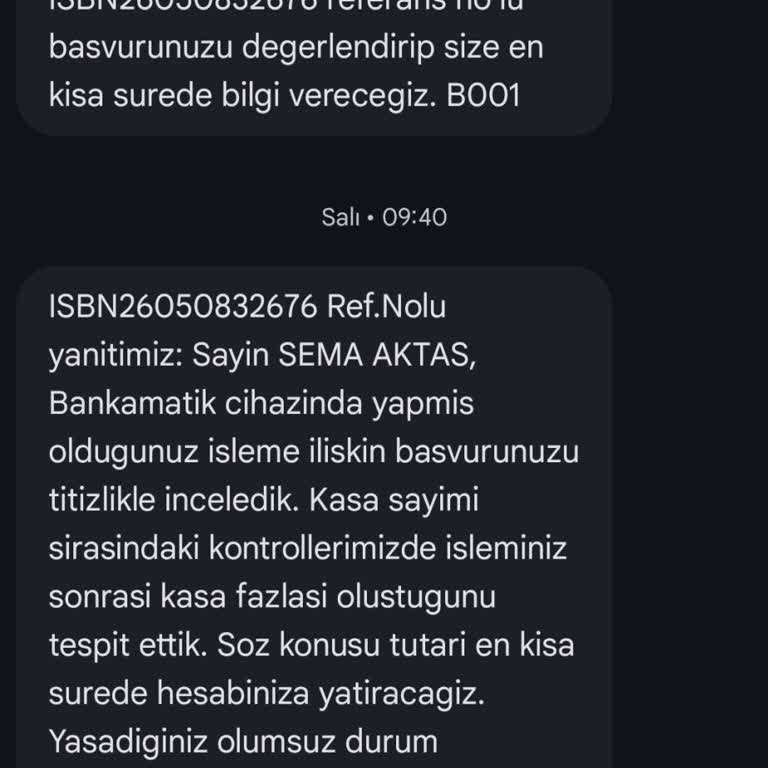 ATM’ye Yatırılan 10.000 TL’nin İadesi Talebi
