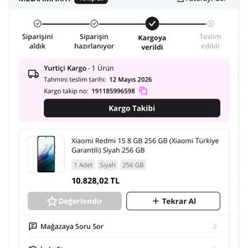 Media Markt Tarafından Gerekçesiz İade Edilen Telefon Siparişlerimin Yeniden Gönderilmesi Talebi